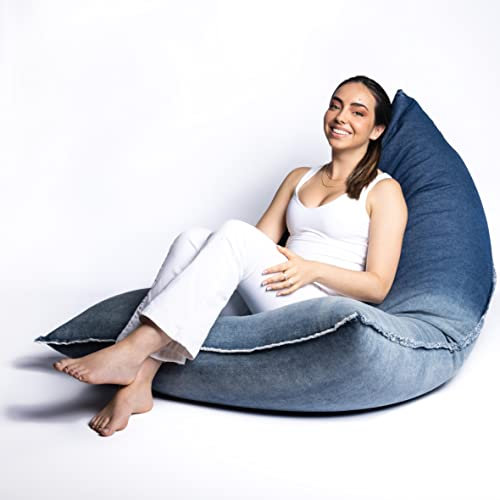 Aiire Moderner Sitzsack XXL Liege - Riesen Bean Bag Flauschig mit Füllungen für Jungen und Kinder - Sitzsack Sofa mit Lehne - Bodenstuhl, Bodenkissen Grob für Kuschelecke Jean