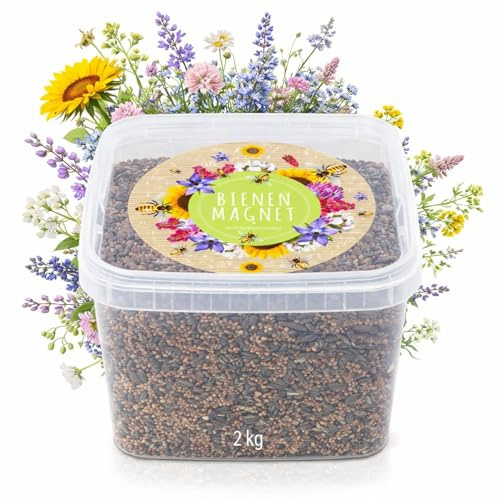 2 kg de graines de prairie florale pour un saule d'abeille coloré – Mélange de graines de fleurs sauvages colorées et riches en nectar pour abeilles et papillons (avec eBook gratuit)