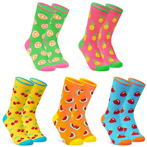 CityComfort Socks for Women & Teens UK Size 4-7, Pack of 5 Soft Warm & Breathable Casual Sports Crew Socks, Gifts for Women