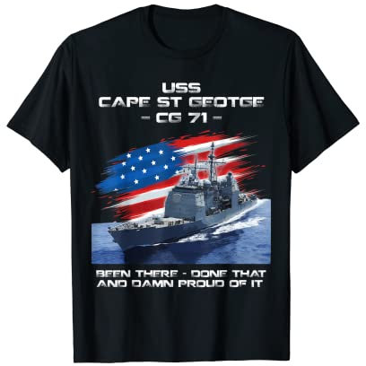 USS Cape St George CG-71 Class Cruiser Amerikanische Flagge Veteran T-Shirt