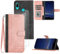 Hoyoikun Flip Custodia in Pelle PU Premium per Huawei P smart 2019+(2 Pezzi Vetro Temperato).Custodia Sottile in Pelle per Telefono,Premium PU/TPU,Supporto Stand,Chiusura Magnetica viola-Rosa