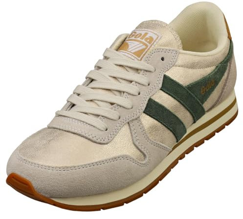 Gola Unisex Daytona Blaze Sneaker, Gold/Evergreen/Brown Sugar, 36 EU