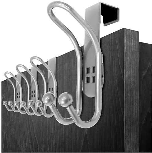 com-four® 4X Ganci per Porte - Ganci Appendiabiti Doppi con Protezione in Schiuma per Ante di Camere e Armadi - Ganci Appendiabiti per Appendere Senza Forare - Porta Asciugamani e Giacca