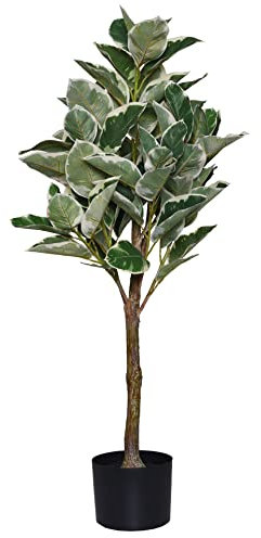 VIVANNO Kunstpflanze Kunstbaum Gummibaum im Topf FICUS 90 cm