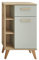 Pelipal Badezimmerschrank Quickset 963 in Salbei Nachbildung/Riviera Eiche quer Nachbildung, 50,5 cm breit | Unterschrank mit 1 Tür, 1 Schubkasten und 1 Glas-Einlegeboden
