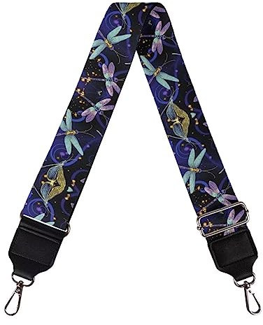Jeiento Lila Libelle Breiter Schultergurt Polynesischer Stil Ersatz Verstellbare Gitarrengurte Taschengurt Verstellbarer Tragegurt
