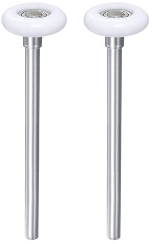 sourcing map 2Stk Garage Türrollen 2 Nylon Roller für 2 Garage Strecke 7 Stiel 11 Kugeln Versiegelte Lager für Kommerzielle und Wohnliche Garagentore Weiß