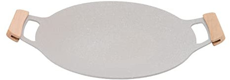 Parrilla Redonda Para Barbacoa, Sartén Antiadherente, Placa De Parrilla Coreana, Plancha Redonda De Aleación De Aluminio Con 2 Asas Para Estufa De Gas De Inducción, Estufa Eléctrica(34cm)