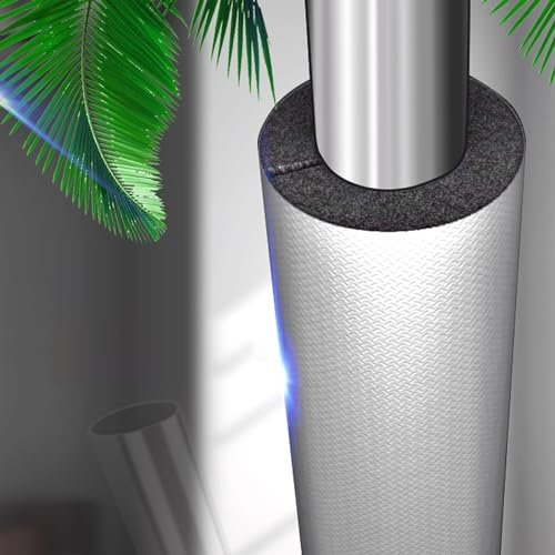 Wetterfeste Isolierung Rohr,Flexible Rohrisolierung Isolierstärke 15/20/30mm,Kautschuk Isolierung Aluminiumfolien Isolierschlauch,Außenbreich Geeigent UV,1Stück (34x30mm/1.34x1.2in)