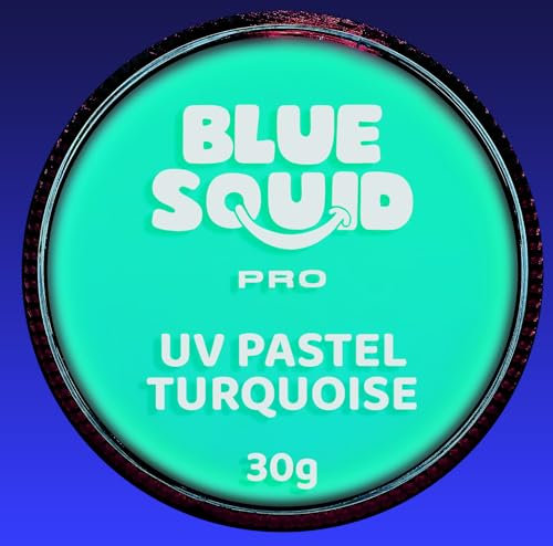 Blue Squid PRO Schminke Face Paint und Bodypaint - UV-Pastell-Türkis (30g), Face und Bodypaint Farbe für Erwachsene, Kinder, Fasching und SFX