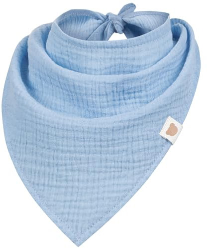 Smarilla Halstuch Dreieckstuch Bindetuch Kopftuch Uni Mädchen Junge Baby Musselin, Farbe: Hellblau
