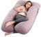 Wndy's Dream Pregnancy Pillow for Sleeping, U Shaped Maternity Pillow, Full Body Pillow Support for Back, Hips, Legs for Pregnant Women, With Removable Cover (Purple Light Grey)