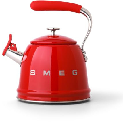 SMEG Bollitore a fischio, stile retrò, 2,4 Q, colore: rosso