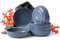 Konsimo. Elegant Suppenteller Set 6er - Schale aus Keramik - Pastateller und Tiefteller für 6 Personen - VICTO Salatteller Mikrowellengeeignet - 18,5 cm - Blau