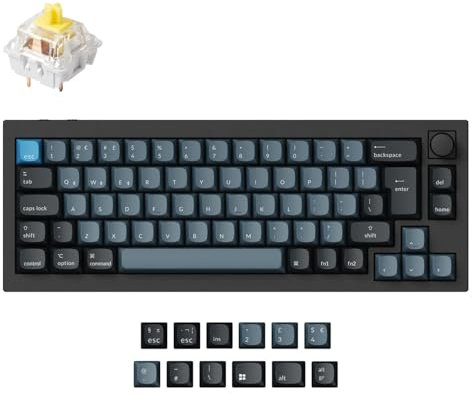 Keychron Q2 Pro Custom Mechanical Keyboard ISO UK Layout, Full Metal QMK Wireless Bluetooth Gaming Keyboard with Programmable Knob, RGB Backlits Hot-Swappable Banana Switches for Mac Windows Linux