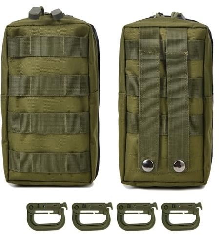 2 Stück Molle Tasche Taktische Hüfttaschen EDC Utility Bauchtasche Hüfttasche mit 4 Haken Gürteltasche Mehrkammer Werkzeugtasche für Outdoor-Reisen, Bergsteigen, Camping