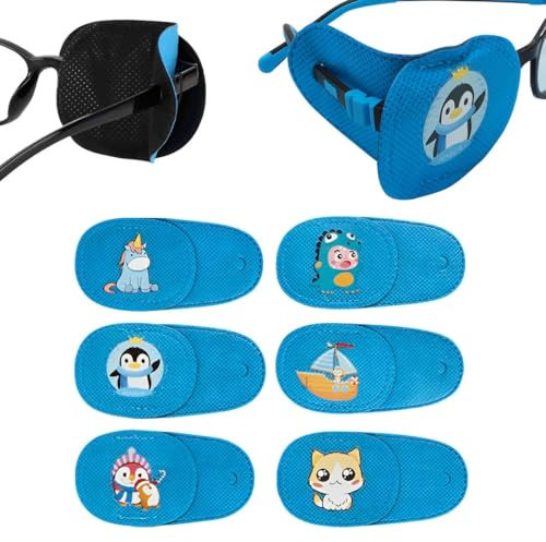 XPEX 6 Stück Augenklappen eye patches Augenklappe Medizinisch für Erwachsene und Kinder bequeme Augenklappen Verstellbare Augenklappe Augen Amblyopie Erholungsphase nach Operationen(linkes Auge)