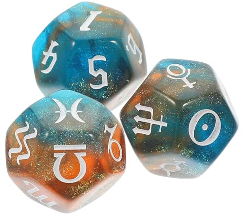 Gogogmee 3stücke Teiliges Polyeder-würfelset Aus Acryl Seitige Divinationswürfel Für Tarot Und Astrologie Farbenfrohe Würfel Für Brettspiele Und Partys Für Erwachsene