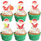 Catelves Essbare Tortendeko Weihnachten - 48 Stück Esspapier Cake Topper, Kuchen Deko, Cupcake Deko, Weihnachtsdeko Torte, Santa Claus Muffin Deko