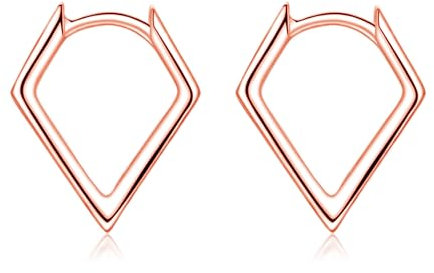 Cangall Creolen Silber 925, Sterling Silber Rhombus Ohrringe, Hypoallergen Knorpel Schlafen Rose Gold Damen, Leichte Geometrische Ohrschmuck für Weihnachten