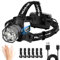 VOPHICHO Stirnlampe LED Wiederaufladbar USB, 90000 Lumen Superhelle Kopflampe Aufladbare mit Bewegungsmelder & 7 Modi, Stirnlampen LED IPX7 Wasserdicht 150° Einstellbar für Camping Wandern