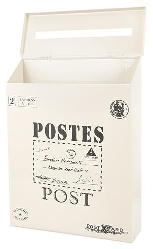 NULYLU Briefkasten Aus Eisen Für Zuhause Im Freien Wandmontage Vintage-Design Platz Für Briefe Und Zeitungen Langlebiger Postkasten Für Familien Und Büros