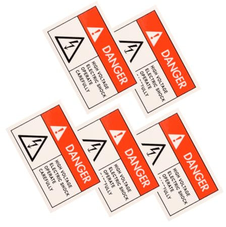 ROMISBABA Warnaufkleber Elektro 60x40mm Wasser Und Ölbeständig Pvc 5 Stück Warnhinweis Englisch Für Verteilerkasten Und Elektroschaltanlagen