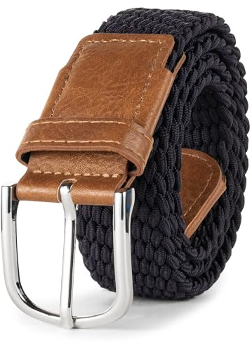 Indicode Unisex Alvin Stoffgürtel 35mm breit | Kunstleder-Riemen & Metall Gürtelschnalle