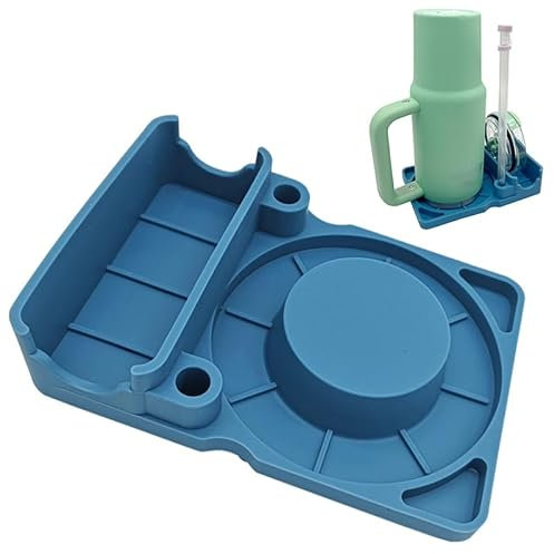 PEAKGEAR Silicone Dish Drainer for Stanley Cup 30/40 oz, Bottle Stand for Cups, Cups, Lids and Straws, Quick Drying, Space-Saving, Non-Slip, Accessories for Stanley Cup (Blue)