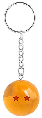 DEZP 1 Pièce 3D Dragon Ball Keychain Ball Key Chain, Porte Clé Pour Dbz Pour Sacs, Téléphones Portables, Clés, Portefeuilles, Cartables(1Étoile) (2 étoiles)