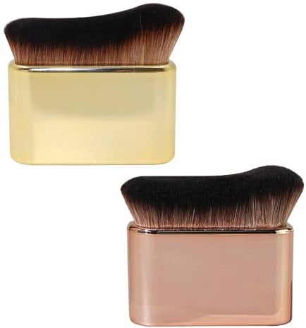 FUZVOL Tanning brush,Self Tan Brush,Blending Buffing Stippling Foundation Brush,Liquid Powder Cream Concealer Cosmetics brush for Body Make up(Rose Gold&Gold)