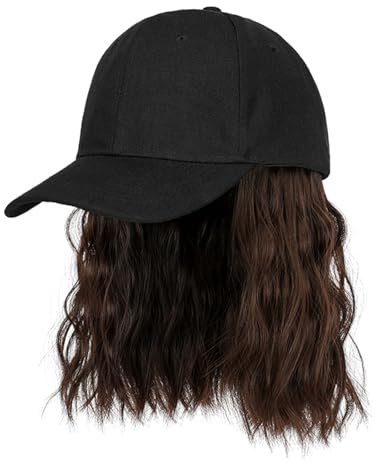 Zxfdsfdbnm Verstellbare Baseballkappe Mit Lockiger Haar Perücke Für Frauen Mädchen Cosplay Kostüm Bob Haar Perücke Haarstyling Perücke Kappe