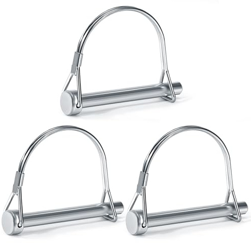 QIMEI-SHOP Rohrklappsplinte mit Rastverschluss Sicherungsstift Verzinkt Splinte Sicherungsbolzen für Bauernhof-Anhänger Rasen Garten M10x70 mm 3 Stücke