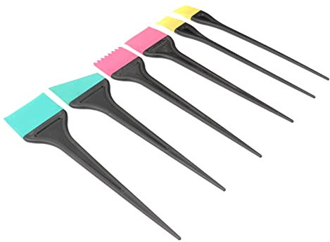 DEARMAMY 6piezas Cepillo Raspador De Tinte Cabello Aplicador Profesional De Coloración Silicona Para Teñir El Cabello Casa o Salón De Peluquería