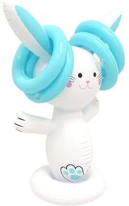 Party Ring Toss Game aufblasbar - Spiele Target Target Toy | Osterparty -Wurfspiel mit Inflator und 4 Ringen | Outdoor -Wurfspiele Set für Kinder, Erwachsene Familien Outdoor Game Party Gefälligkeiten