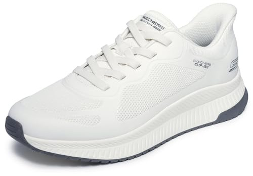 Skechers Herren Bobs Squad 4 Turnschuhe, Off White Knit, 45 EU