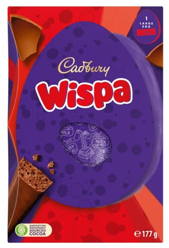 Cadbury Dairy Milk Wispa Chocolate Easter Egg, Includes 1 Large Chocolate Shell and 1 Wispa Bar, Gift for Easter, 177 g (Pack of 1)
