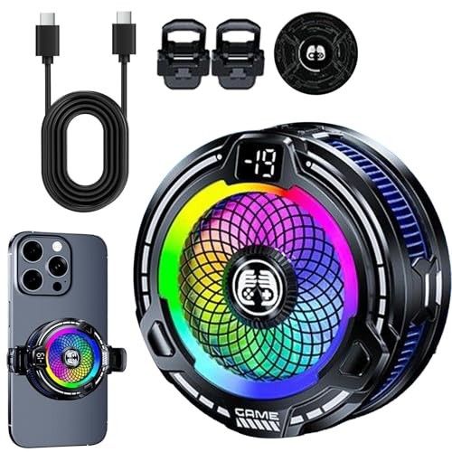 Magnetic Phone Cooler - 30W Smartphone Radiator, Portable Adjustable Fan | High-Speed Semiconductor Back Clip Cooling Device with Smart Frequency Control, Ice-Free Temperature Regulator for Gamng