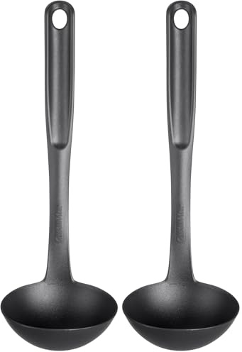 GastroMax - Grande Louche - Conçu pour Vous Faciliter la Vie en Cuisine - Fabriqué et Conçu en Suède - Matériaux Durables et De Qualité - Accessoires de Cuisine - Gris Foncé (Lot de 2)