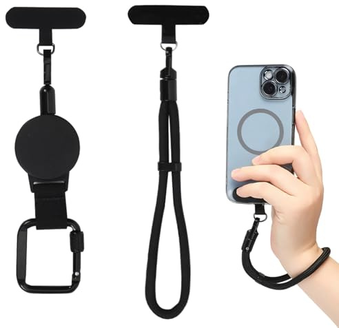 TaleMoon Einziehbare Diebstahlsicherung Handy-Halter,Ausweishalter, Karabiner,Handy-Sicherheitsgurt, die Meisten Smartphones, Sicherheit, Outdoor, Reisen, Radfahren, Klettern, Skifahren