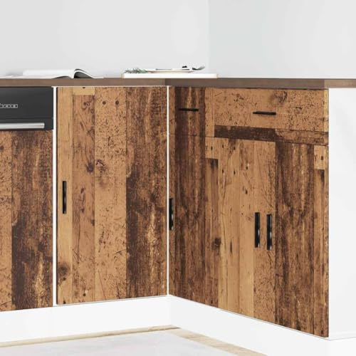 Zeehear Köksunderskåp Lyon gammalt träutseende, trämaterial, 86 x 46 x 81,5 cm, justerbara fötter, förvaringsutrymme för kök