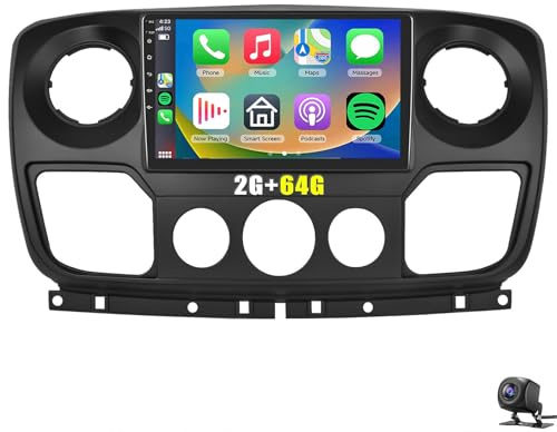 Radio de 10,1 para Renault Master, Vauxhall Movano y Nissan NV400 (2010-2019): CarPlay, Android Auto, GPS, Bluetooth, Hi-Fi, RDS, 8 núcleos, 8 GB de RAM, cámara Trasera