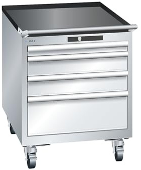 kaiserkraft | ESD-Schubladenschrank mobil | BxTxH 564 x 725 x 723 mm | 4 Schubladen | 1 x 50/2 x 100/1 x 200 mm | lichtgrau
