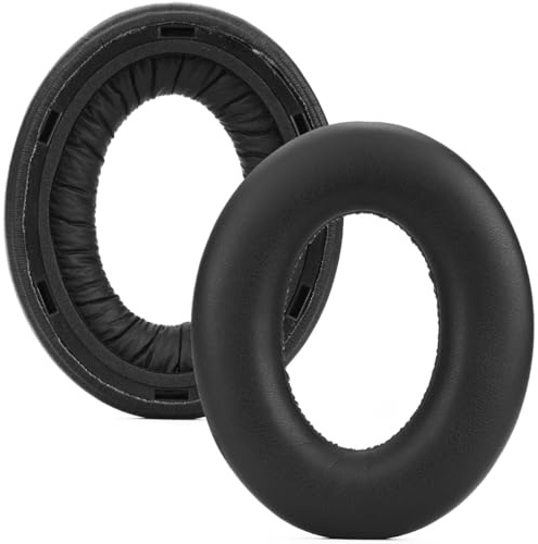 INF 2er-Set Ohrpolster kompatibel mit Sennheiser HDB 630 - Schwarz Proteinkleder mit Memory-Schaumstoff (ohne Kissen)
