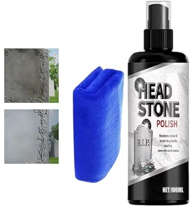 Reiniger für Grabsteine auf Gräbern 100 Milliliter Granit Reinigungsspray | Grabsteinreiniger für Marmorflächen, Betonflächen, Fliesen, Terrassenplatten, Friedhofsanlagen und zur Entfernung von Gr