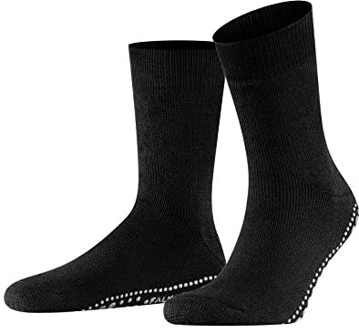 FALKE Herren Stoppersocken Homepads M Hp Wolle Baumwolle rutschhemmende Noppen 1 Paar, Schwarz Black 3000, 43/46 EU