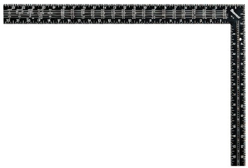Starrett Standard L-Shaped Tempered Steel Rafter Square with Solid One Piece Construction - Ideal for Professionals and Home Improvement - 24 Length, 1-1/2 Width - RS-24