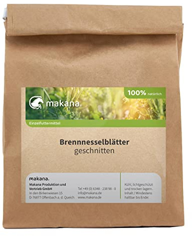 Makana Brennesselblätter für Tiere, geschnitten, 500 g Tüte