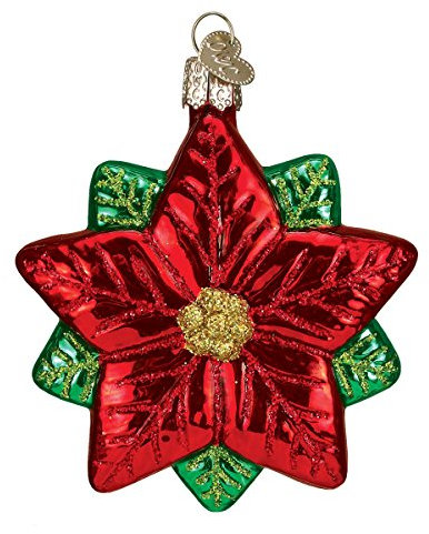 Old World 22028 Weihnachtsschmuck, Weihnachtsstern, Glas, geblasene Ornamente für Weihnachtsbaum, Weihnachtsstern