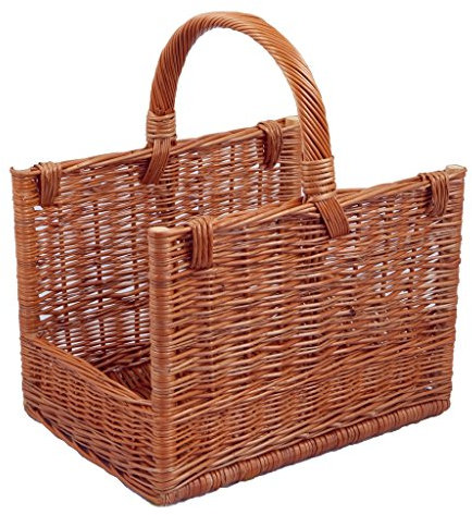 Kaminholzkorb rechteckig, braun, T 39cm x B 32cm x H 29cm